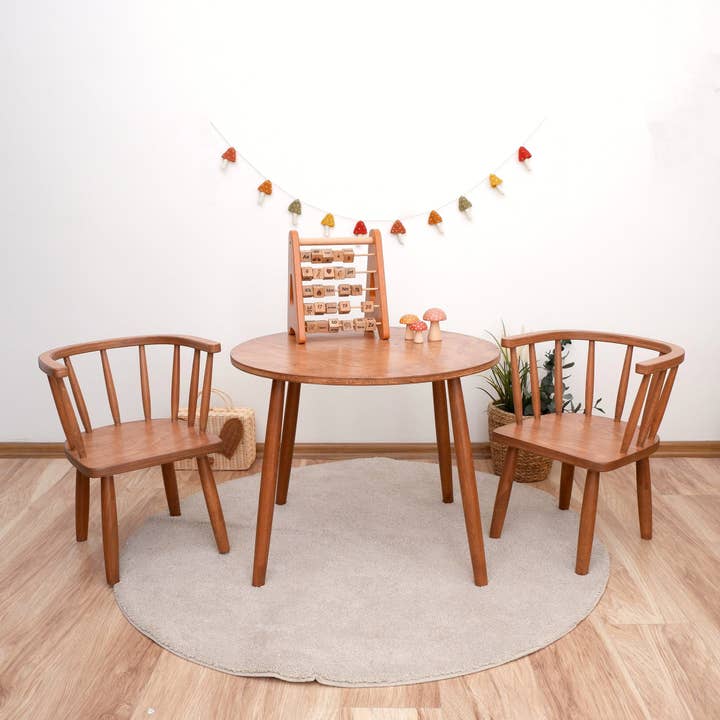Mesa de Madera para Niños, Silla Windsor para Niños y Conjunto de Banco Windsor para Niños y Niños Pequeños - Personalizable para venta al por mayor de Kids Wood Store U.S. / EU.