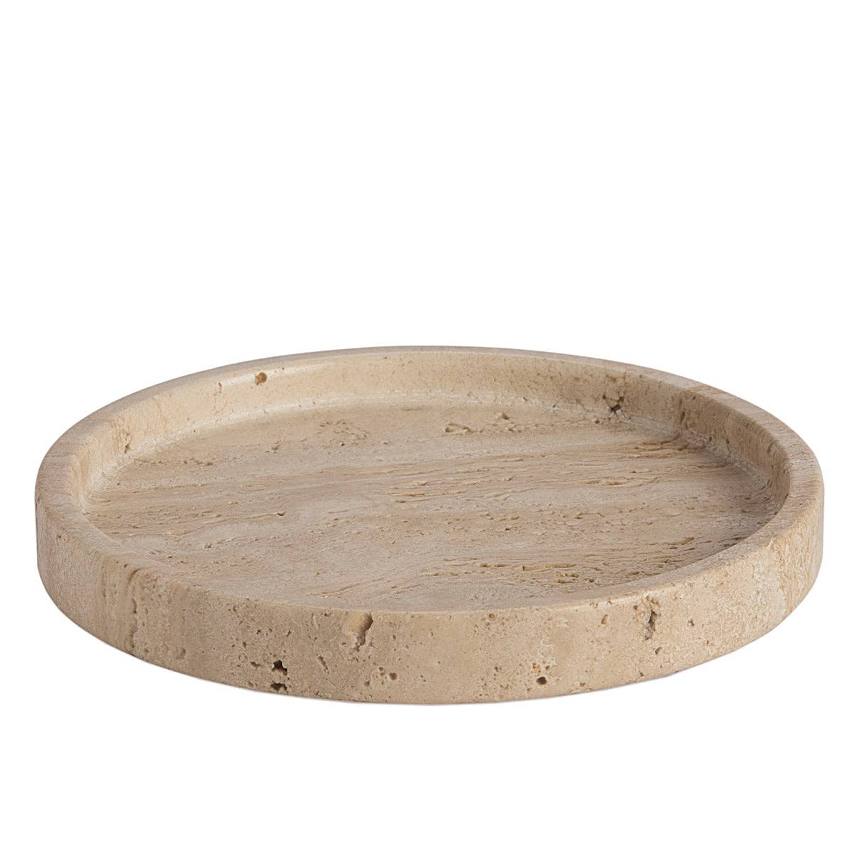 Andrea House – Bandeja decorativa por atacado – Bandeja redonda de mármore travertino2