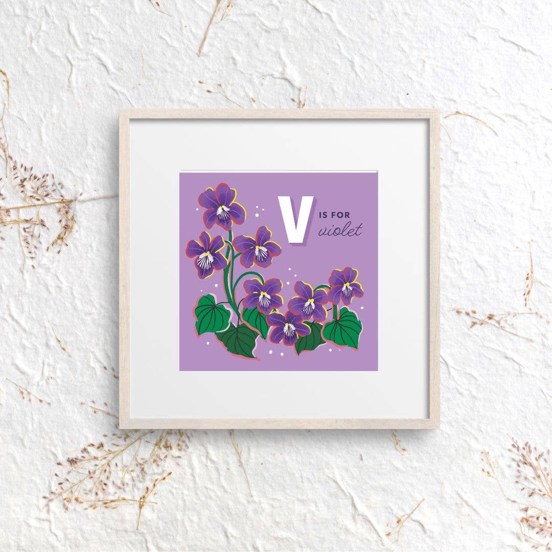Piccolo Press - Wholesale Art Print - V is for Violet Art Print2