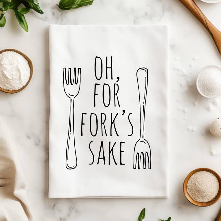 Oh For Fork's Sake - Kitchen Towels for wholesale by Moonlight Makers