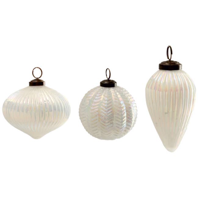 Set of 3 Rainbow Glass Ornaments for wholesale by Vatican Homes
