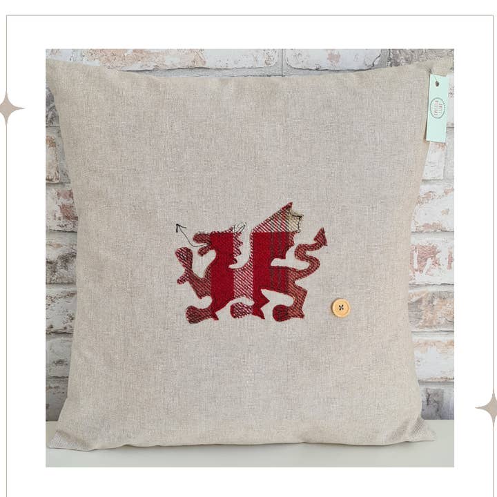 Square Cushion with Large Welsh Dragon for wholesale by Sweet Williams