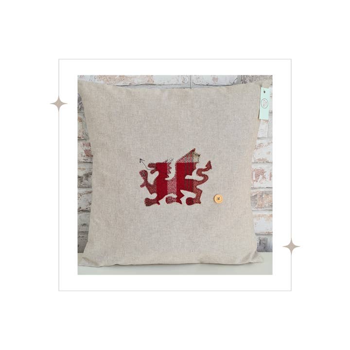 Square Cushion with Large Welsh Dragon for wholesale by Sweet Williams
