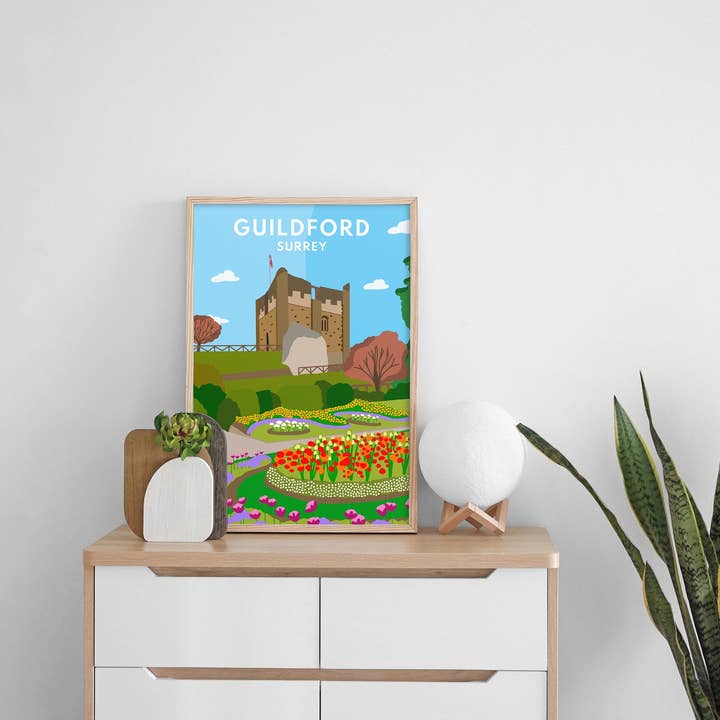 Guildford Castle, Surrey - Kunstdruck für den Großhandel von JezzzDesigns