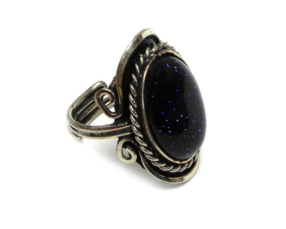 Pichincha - Wholesale Cocktail/Statement Ring - Semi Precious Stone Assorted Shape Adjustable Metal Ring10