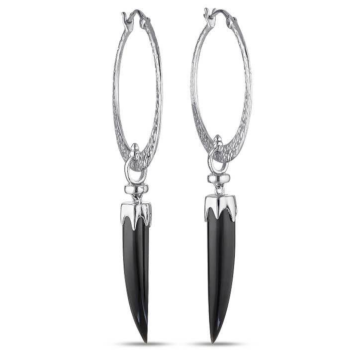 Saber Hoops / Black Onyx / Silver for wholesale by KYOTI