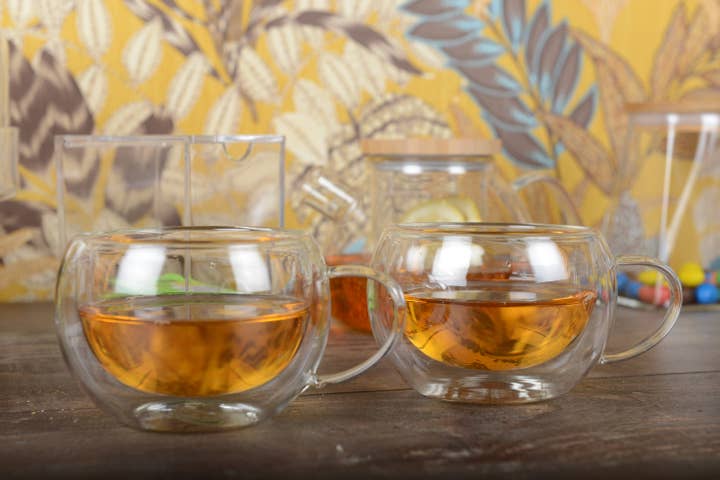 AULICA - Wholesale Coffee/Tea Cup - Round Double-Walled Tea Cups - Set of 2