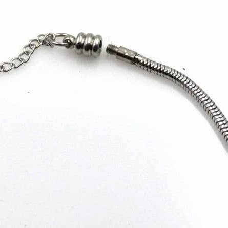 CRCBEADS - Wholesale Charm/Dangle Bracelet - Stainless Steel Bracelet Snake Chain Fit Murano Lampwork Glass Beads Charms 8''1