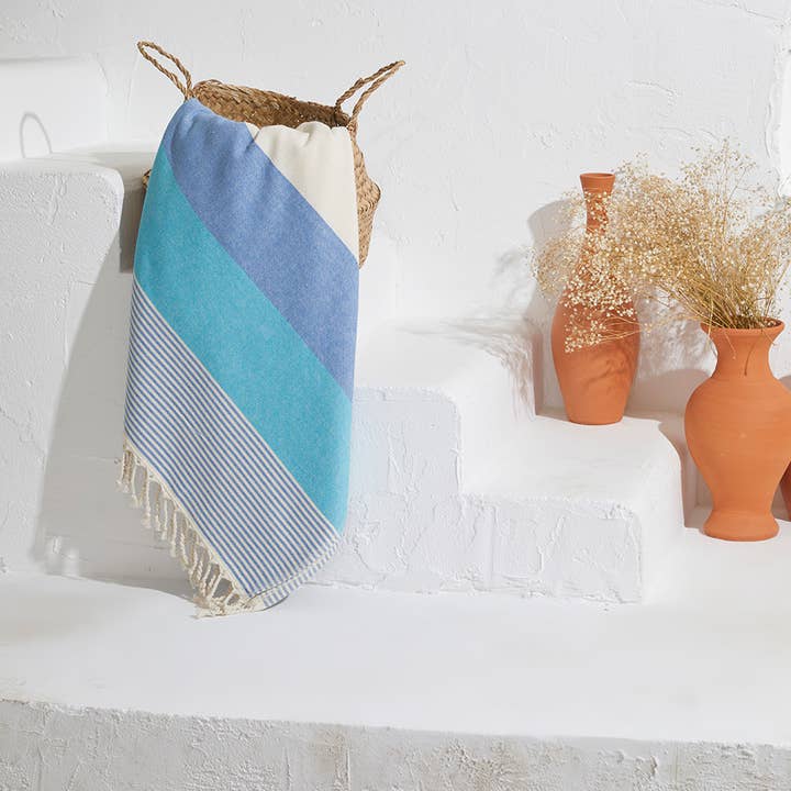 Kikoya – Toalha de praia por atacado – Toalhas turcas havaianas 35x70" Terry com apoio de praia e piscina5