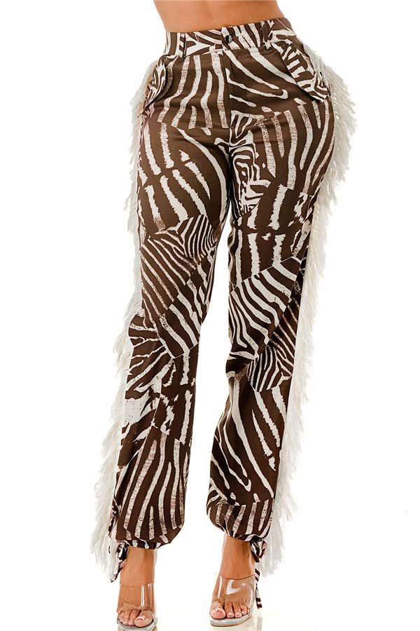 MULTI Plus Side Tassels Waistband Side Pockets Pants for wholesale on Faire0