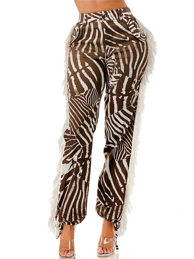 MULTI Plus Side Tassels Waistband Side Pockets Pants for wholesale on Faire