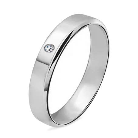 FLAT WEDDING RING WITH CENTRAL RHINESTONE - XP22424D500 for wholesale by AMORINO SRL