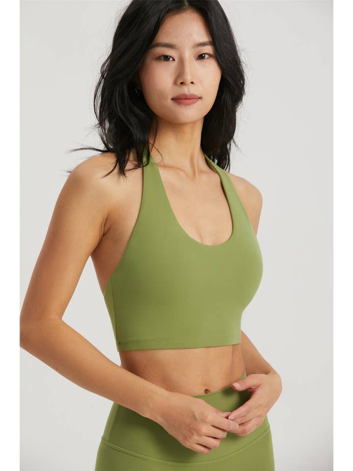 91thelabel – Großhandel Sportbekleidungsset – Damen – Daphne Lycra® Neckholder-Sport-BH & Leggings-Set6