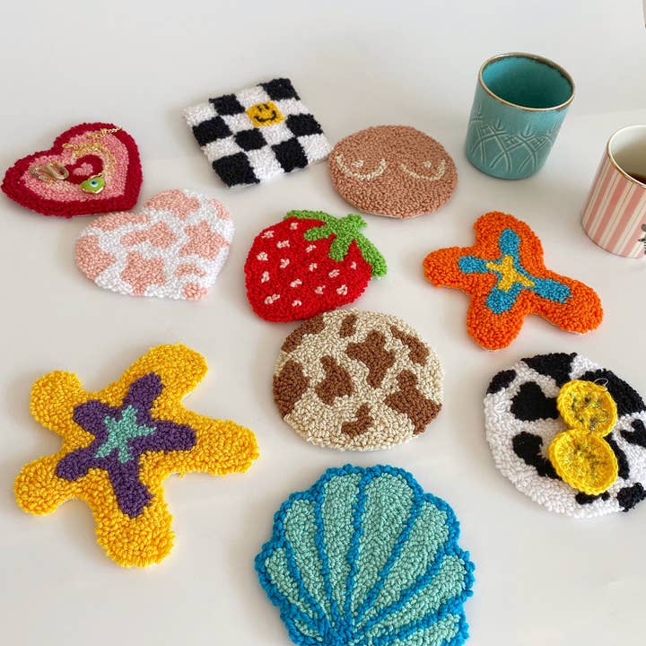 Honey Art and Nature – wholesale Coasters – Customizable Hand Tufted Punch Needle Coasters1