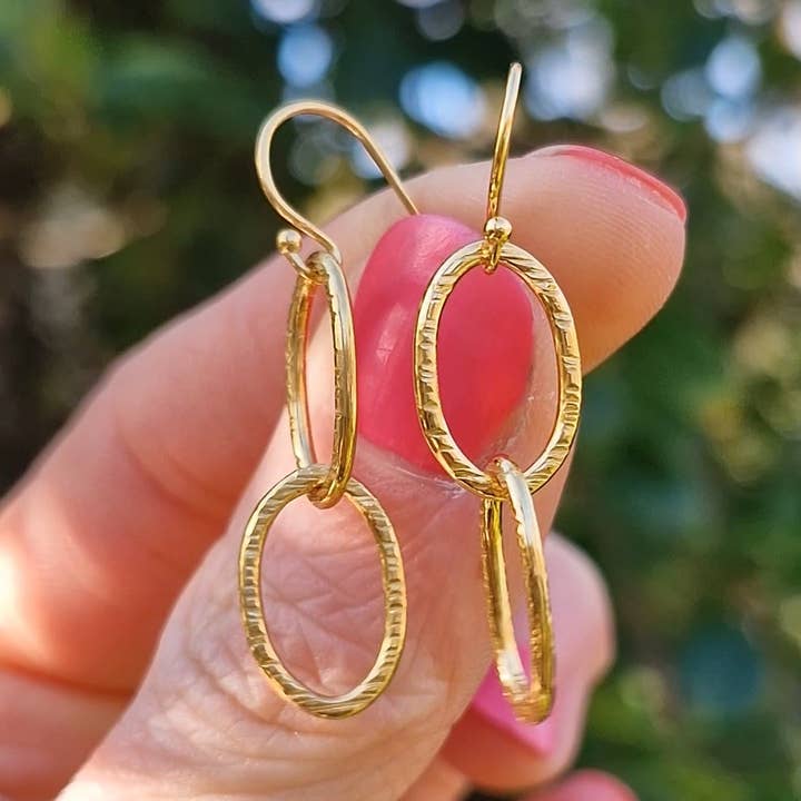 Bark Elegance Earrings - Gold Vermeil for wholesale by Nature's Finds Studio