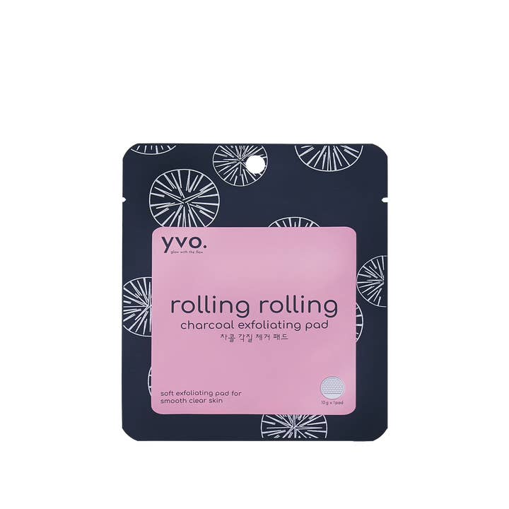 Yvo Beauty - Wholesale Facial Exfoliant/Scrub - Rolling Rolling Natural Charcoal Exfoliating Pads