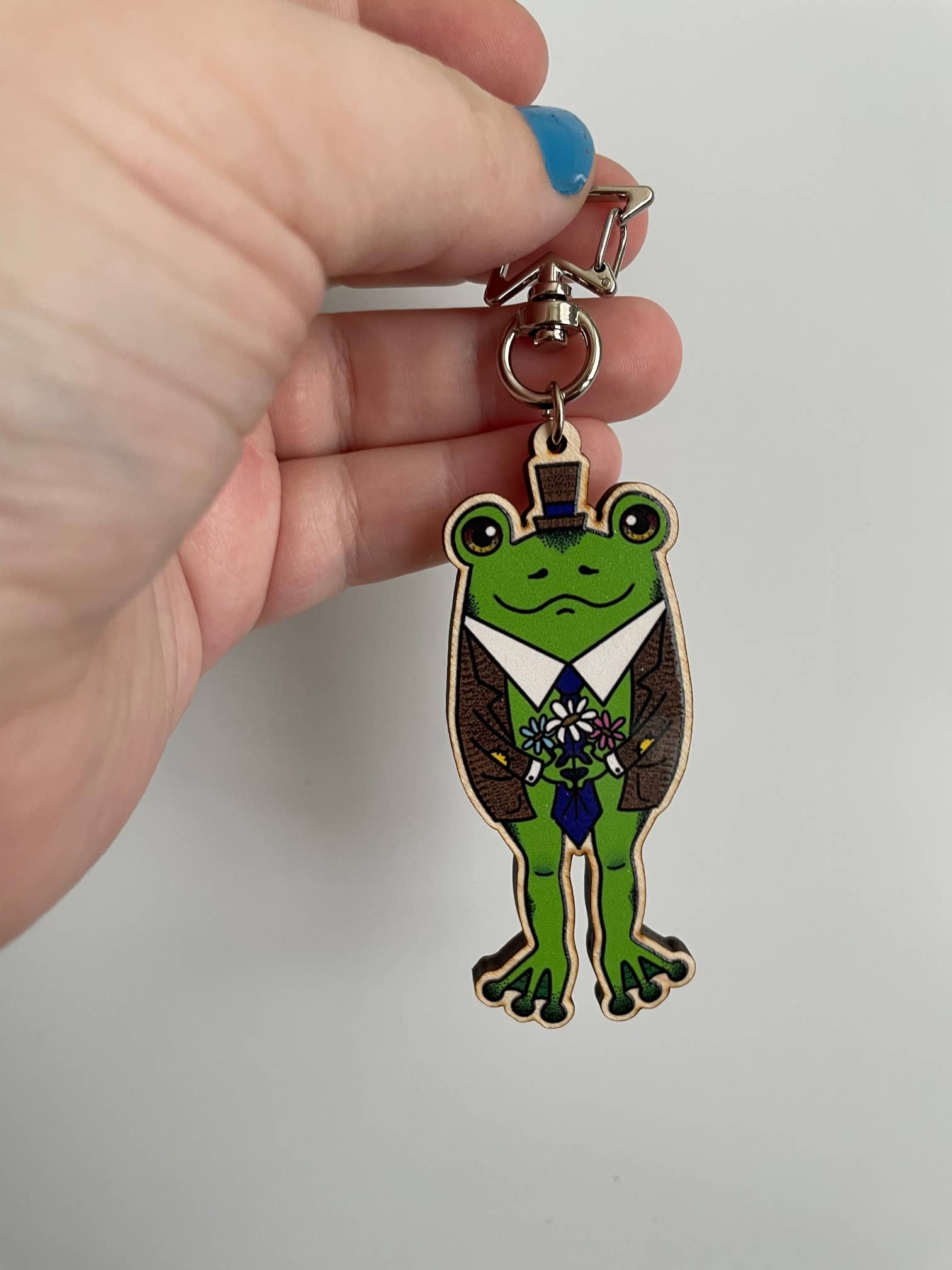 Oli Jolly Ink - Wholesale Keychain - Unisex - Frog Friends - Wooden Keychains ( set or individual)2