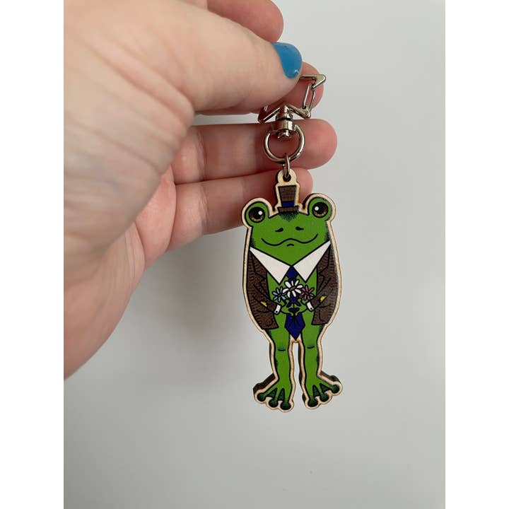 Oli Jolly Ink - Wholesale Keychain - Unisex - Frog Friends - Wooden Keychains ( set or individual)2