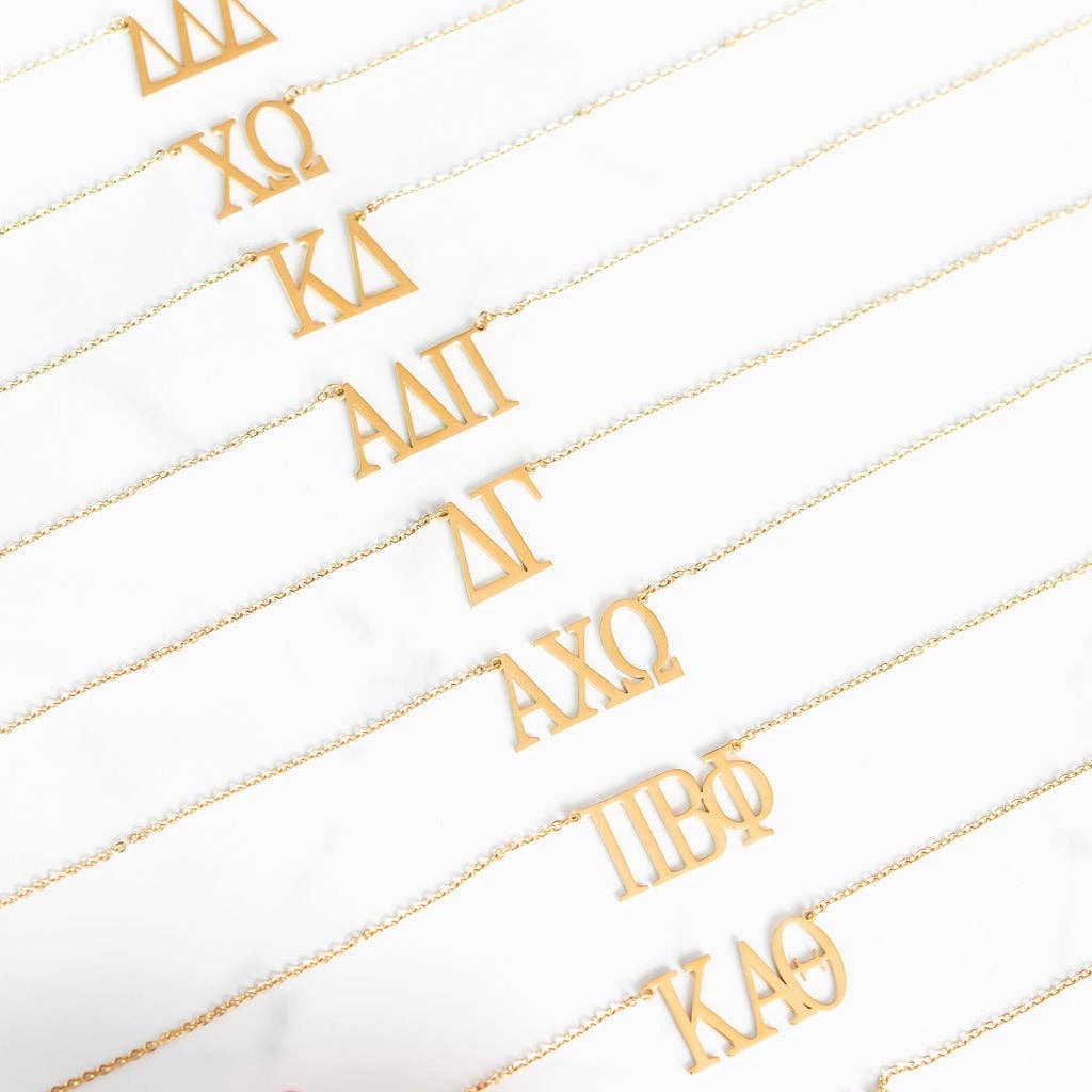 Golden Thread – wholesale Pendant/charm necklace – Kappa Alpha Theta Nameplate Necklace3