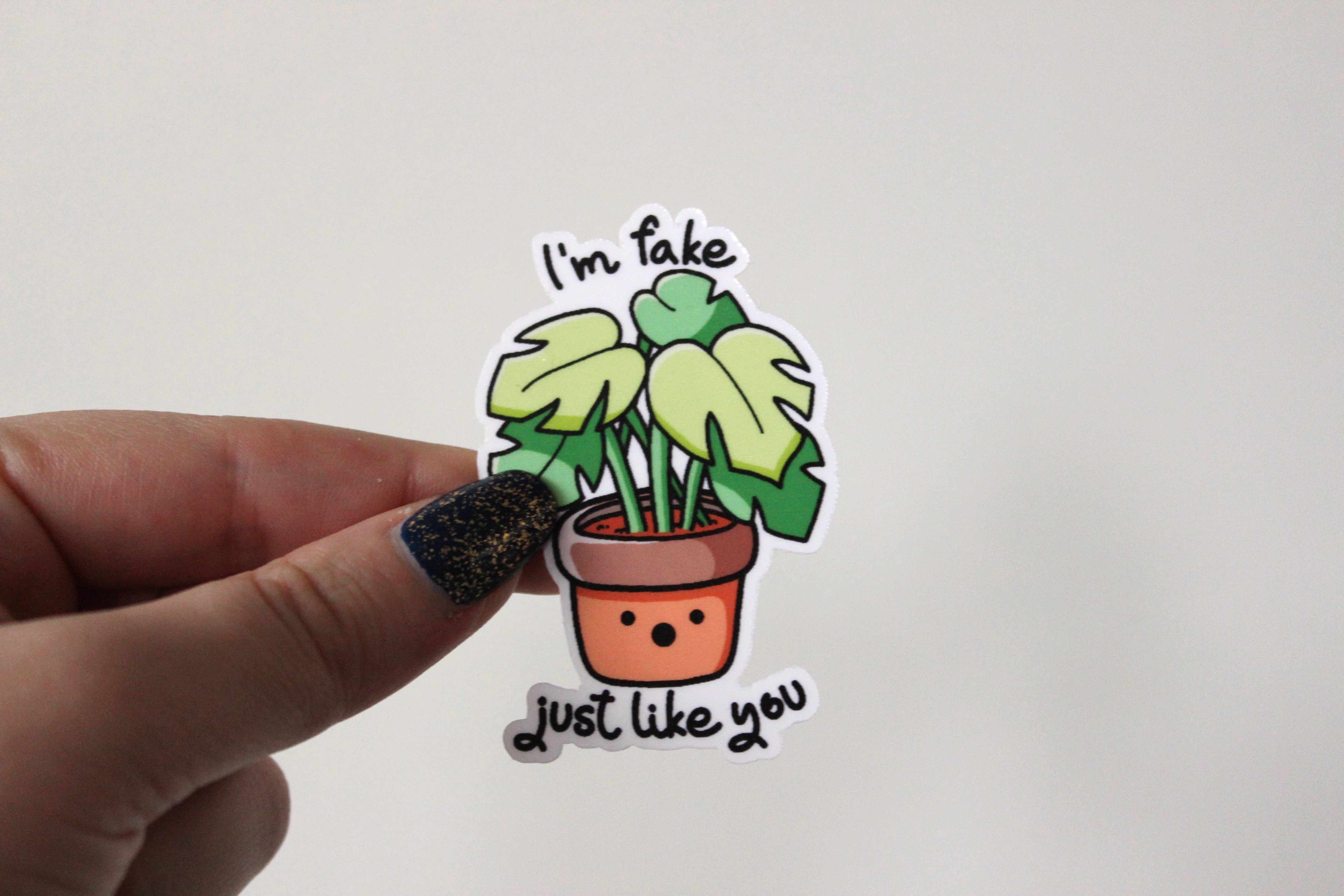 x The Fancy Firefly - Wholesale Sticker - Ik ben nep, net als jij plant - Waterdichte uitgesneden sticker3