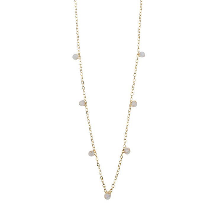 3mm Moonstone Dewdrop Necklace for wholesale by Lotus and Luna
