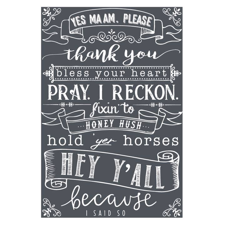 Yes Ma'am, Please - Mesh Stencil 12x18 for wholesale by A Makers' Studio