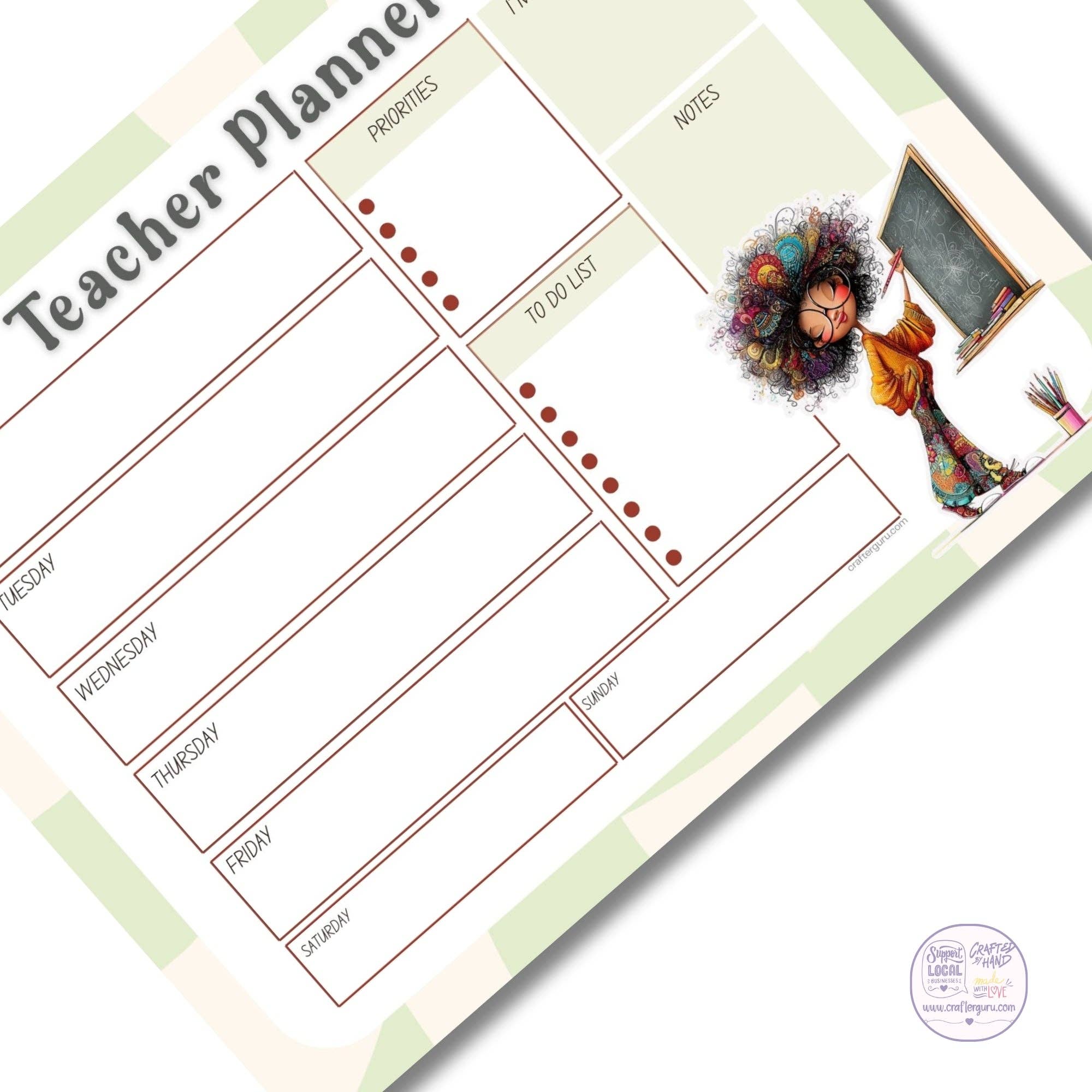 Crafter Guru Shop - Wholesale Planner - Teacher Weekly Planner Notepad2
