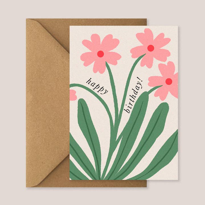 Carte d'anniversaire Pétales Roses pour la vente par Kiran Ravilious