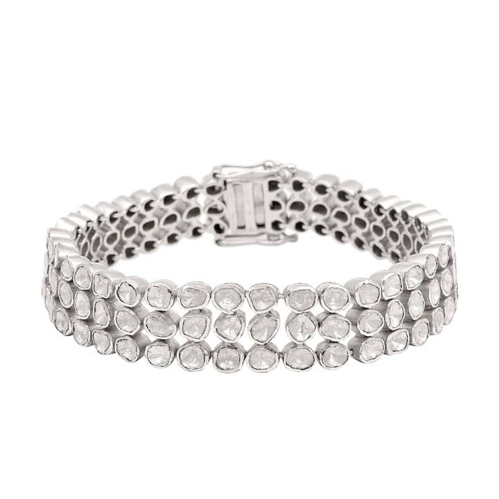 Star Joya – Großhandel Tennis-Armband – Tennisarmband für Damen, 7,5 Karat, natürliche Polki-Diamanten, Partykleidung
