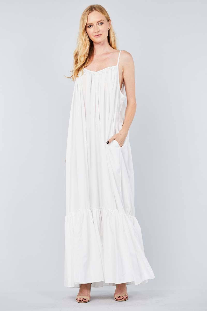 TOV - Vente Robe – femme - [OP4178] Robe à bretelles spaghetti avec dos bas27