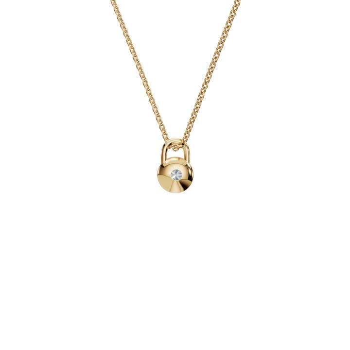 PureYou Jewelry - Wholesale Pendant/charm necklace - 14k Gold Diamond Solitaire Necklace, Lock Pendant2