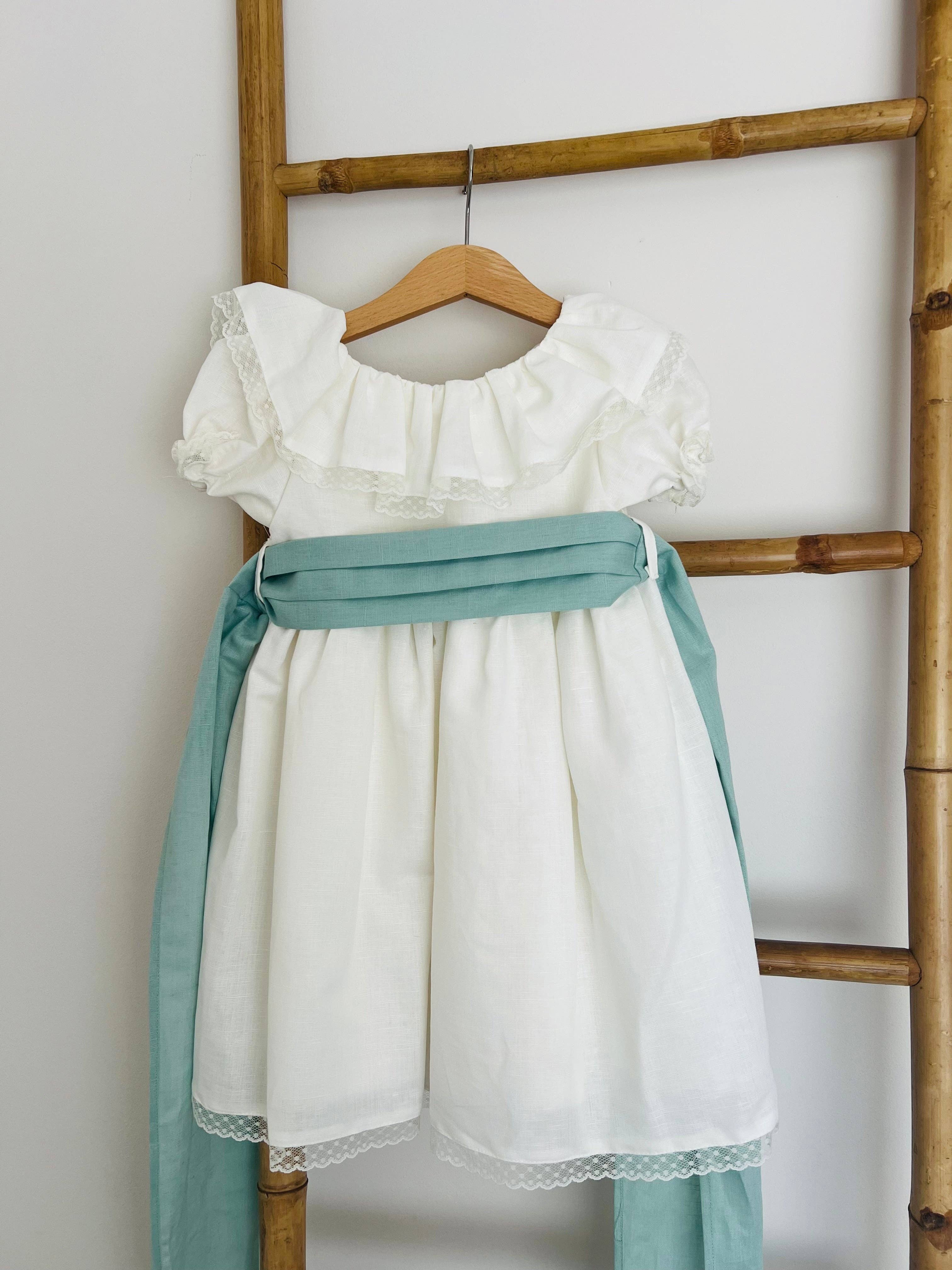 Baby Popit – wholesale Dress – Baby – Kika dress with lace and balloon sleeve1