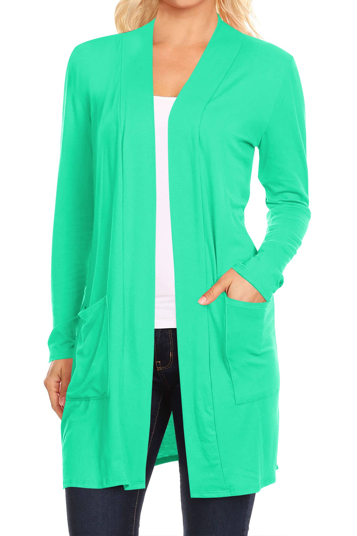 MOA COLLECTION - Wholesale Cardigan - Women's - Women's Long Sleeves Casual Solid Outerwear Sweater Cardigan7