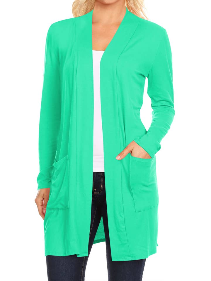 MOA COLLECTION - Wholesale Cardigan - Women's - Women's Long Sleeves Casual Solid Outerwear Sweater Cardigan7