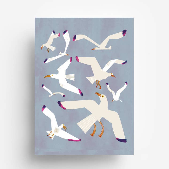 Seagulls Postcard DIN A6 for wholesale by jungwiealt