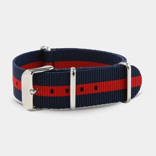 Blå-röd-silver nylonrem för wholesale av Meerzeit