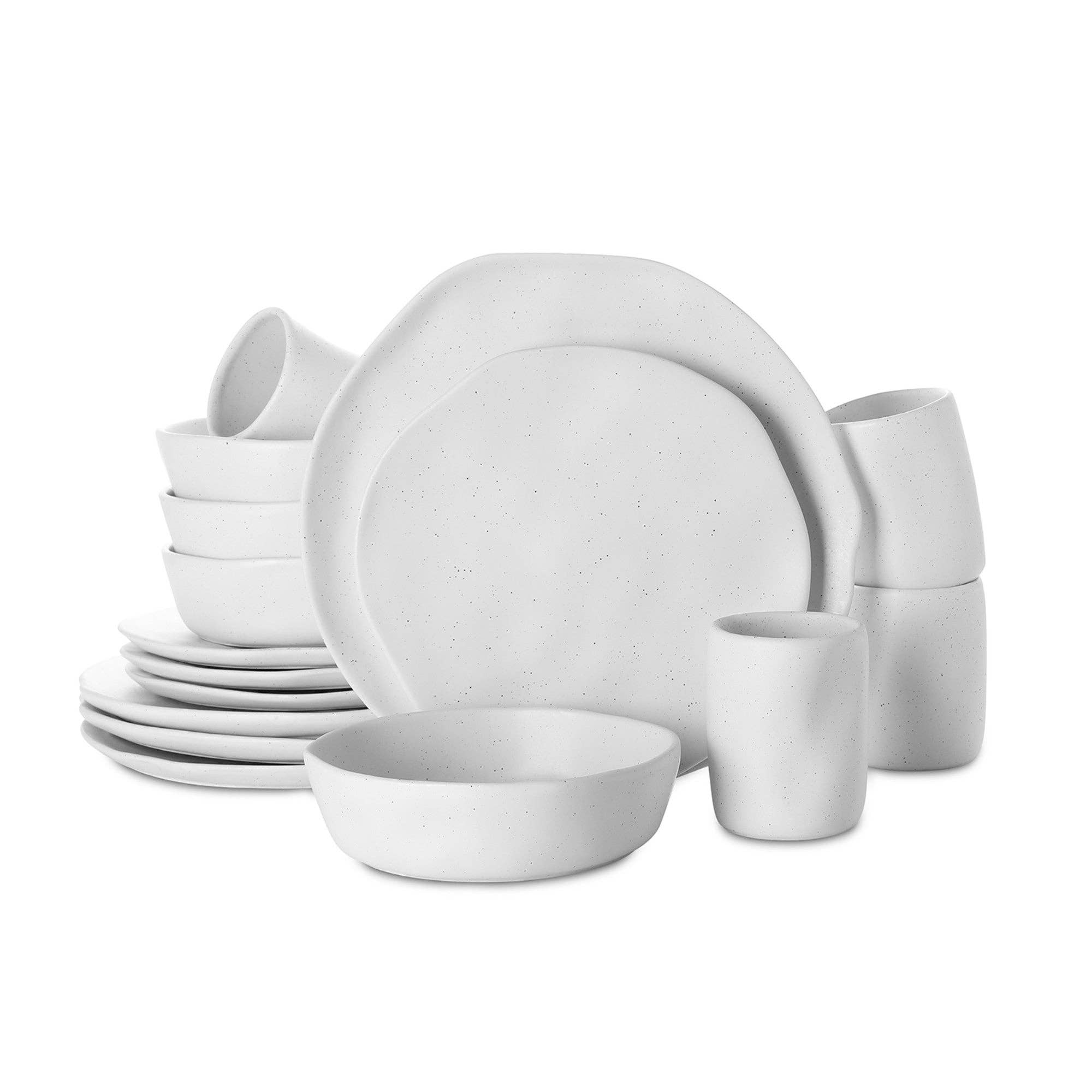 Stone  Lain - Wholesale Dinnerware Set - Hekonda Stoneware Dinnerware Set - White Speckled0
