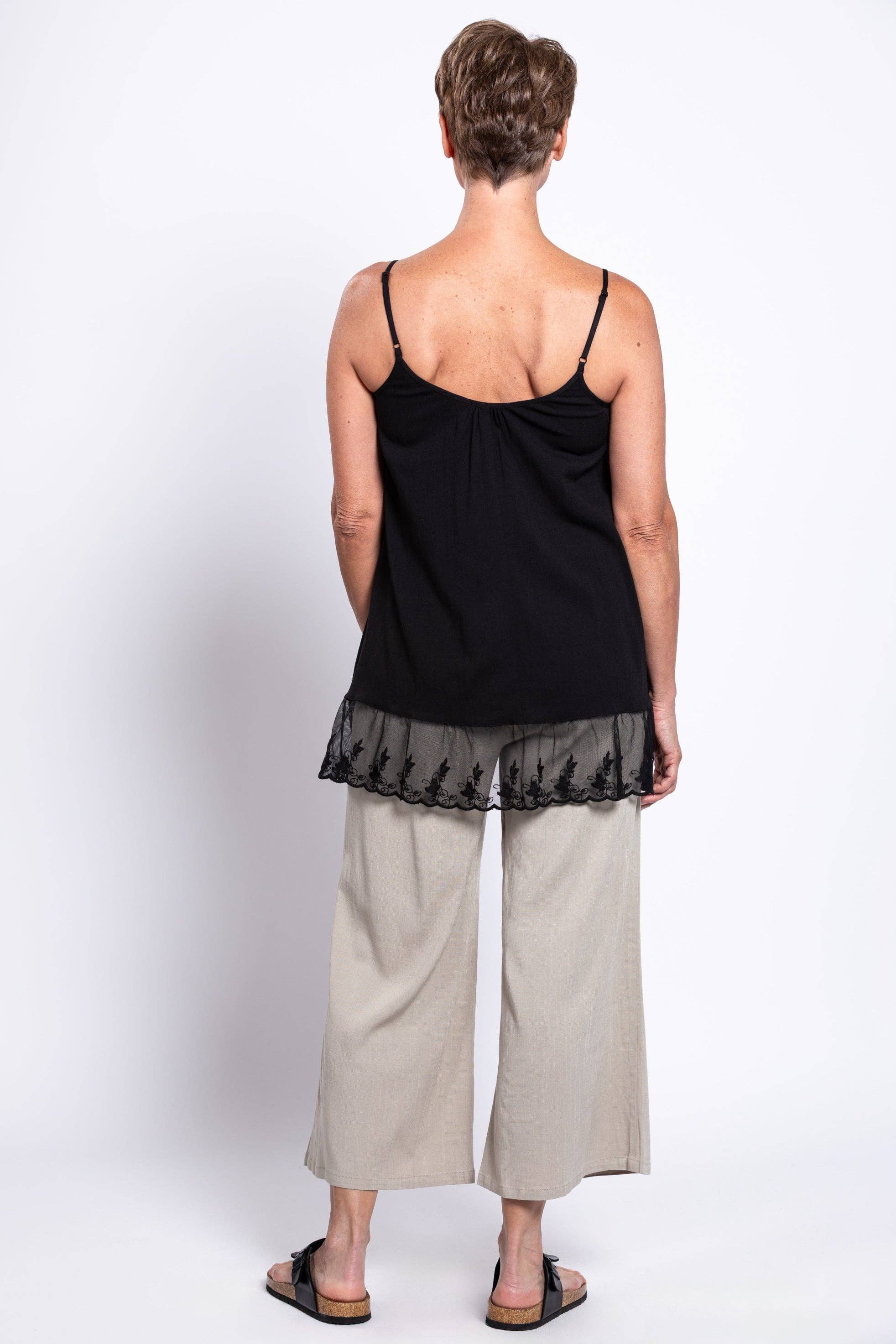 Blue Sky Clothing Co LLC – Túnica - Mulher por atacado – Renda Chantilly, Preto, Linho Bambu3