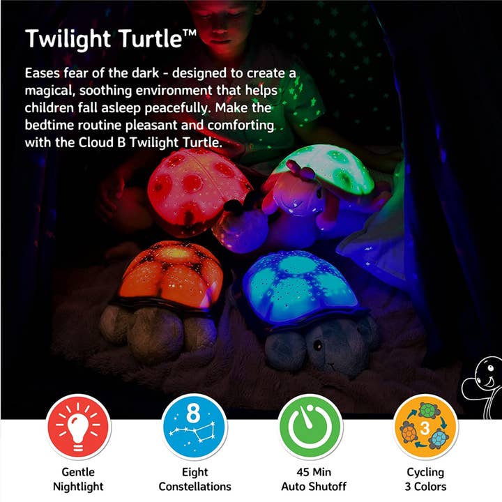 PJM Distributions - Wholesale Portable Projector - Kids - Cloud B | Twilight Turtle - Classic|Projector Nightlight Toy