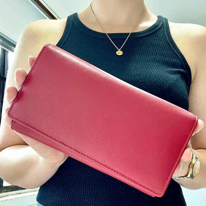 RFID-beveiligde portemonnee van hoogwaardige volnerfleer. 22059. Hide & Chic voor wholesale door hide & chic