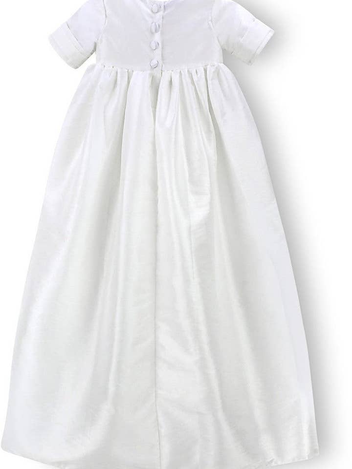 Julius Berger & Carriage Boutique - Wholesale Dress Set - Baby - Satin White Long Baby Boy Christening and Baptism Gown with Hat