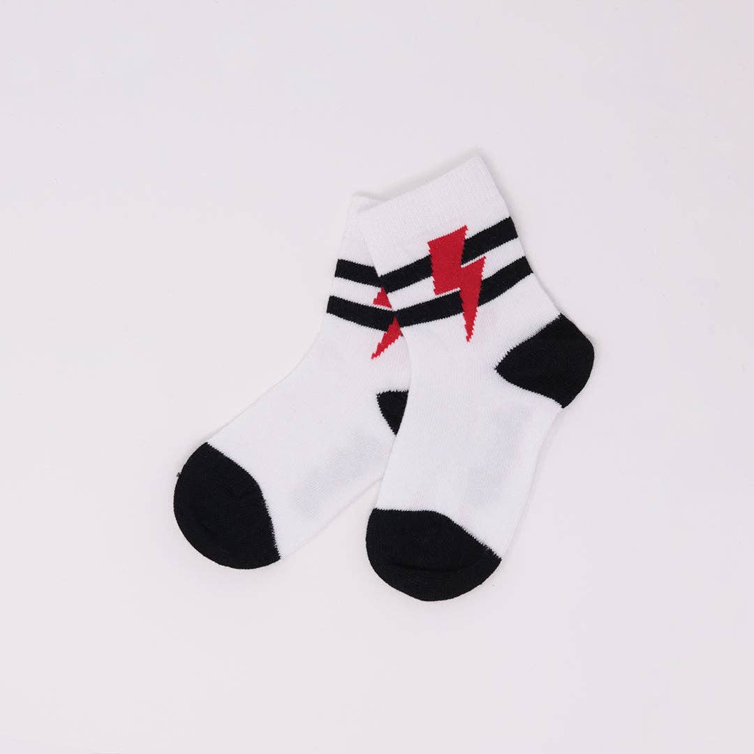 Cribstar - Wholesale Socks - Kids - Kids Vintage Sporty Socks - Red Bolt0