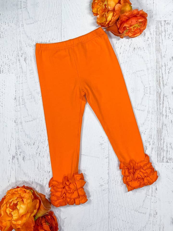The Hair Bow Company - Wholesale Fashion Leggings - Kids - Solid Ruffled Fitted Icing Leggings (more colors!)2