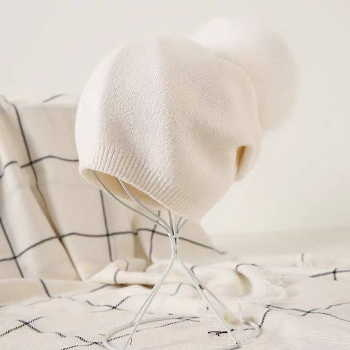FanakoStudioNYC - Wholesale Beanie - Women's - New, Wool Beanie Hat With Real Fur Pom Pom, Beanie Hat5