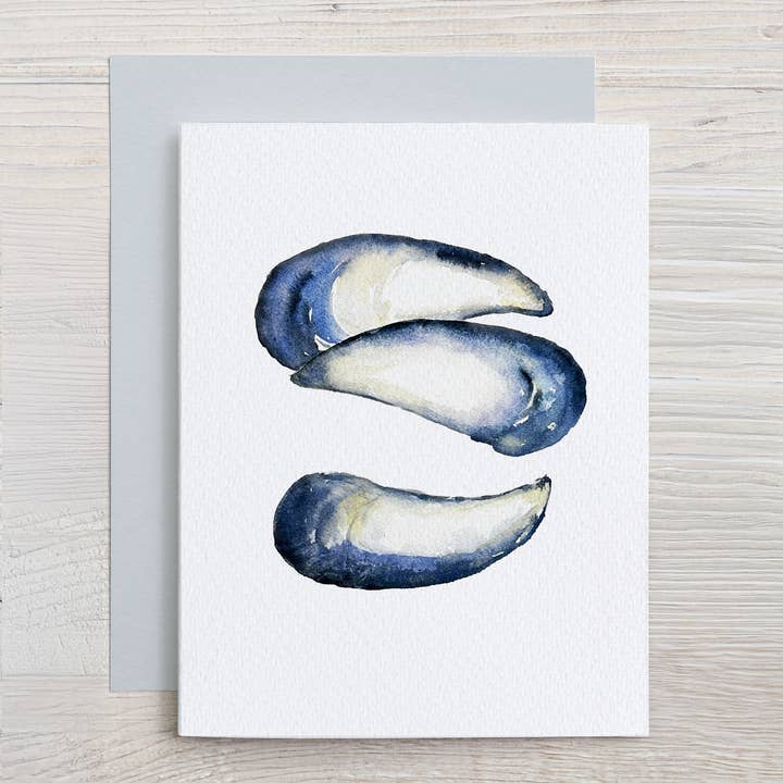 Waterline Studio - Wholesale Stationery/Notecard Set - Watercolor Coastal Card Set: 6 Assorted Shell & Buoy Designs2