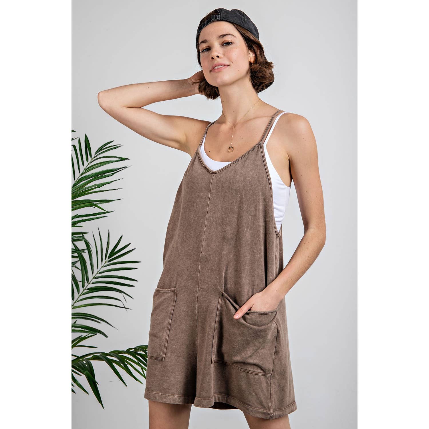 Rae Mode - Wholesale Romper - Women's - MINERAL WASHED COTTON POLY ROMPER16