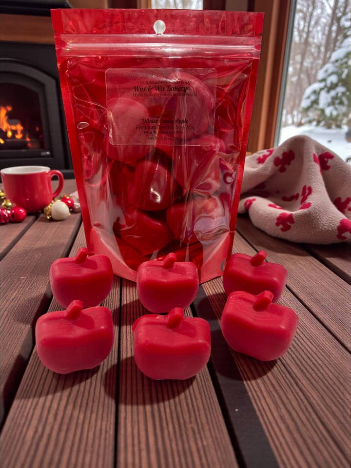 Winter Candy Apple Wax Melts. 4.55 oz. Soy Wax Melt for wholesale by Wax and Wix Bakery®