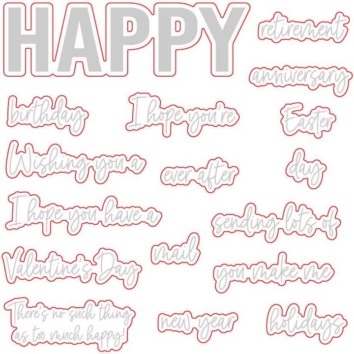 Happy Happy Happy - Honey Cuts for wholesale by Honey Bee Stamps