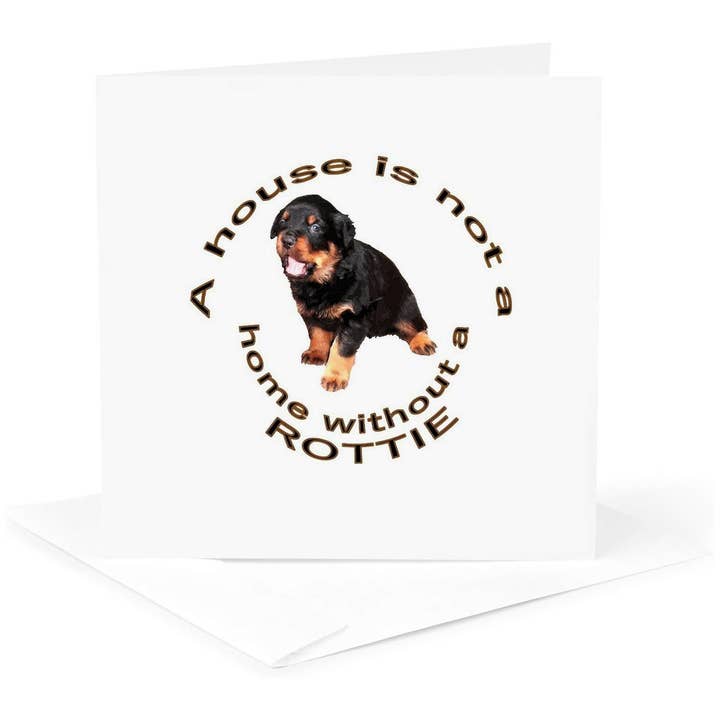 3dRose, Ett hus är inte ett hem utan en Rottie Baby Rottweiler, Gratulationskort för wholesale av 3dRose