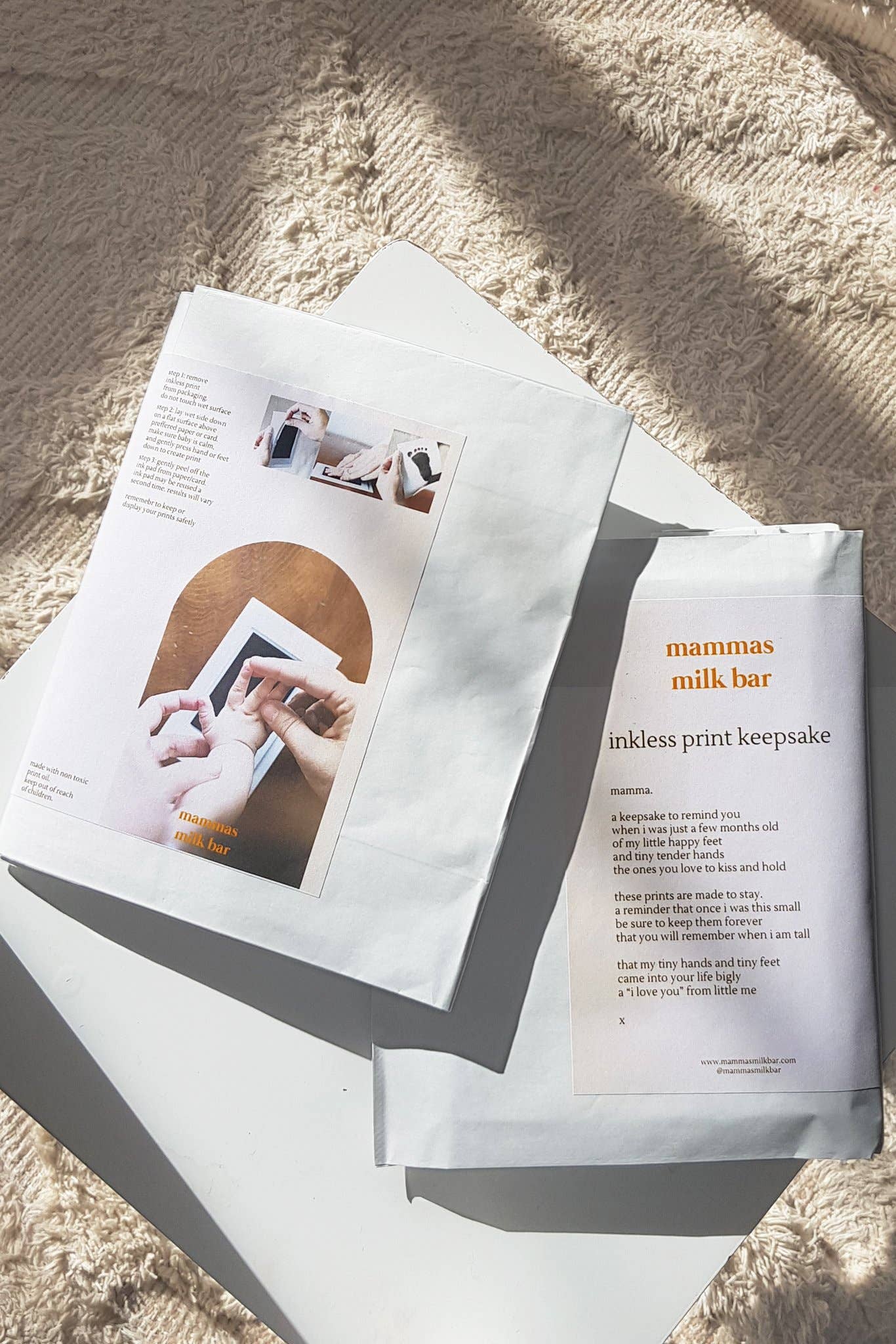 Mammas Milk Bar – wholesale Hand & footprint kit – Child & baby – Mammas Milk Bar Inkless Print Keepsake2